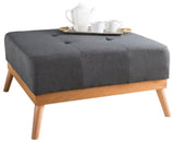 GDF Studio Lou Mid-Century Fabric Ottoman, Oxford Gray