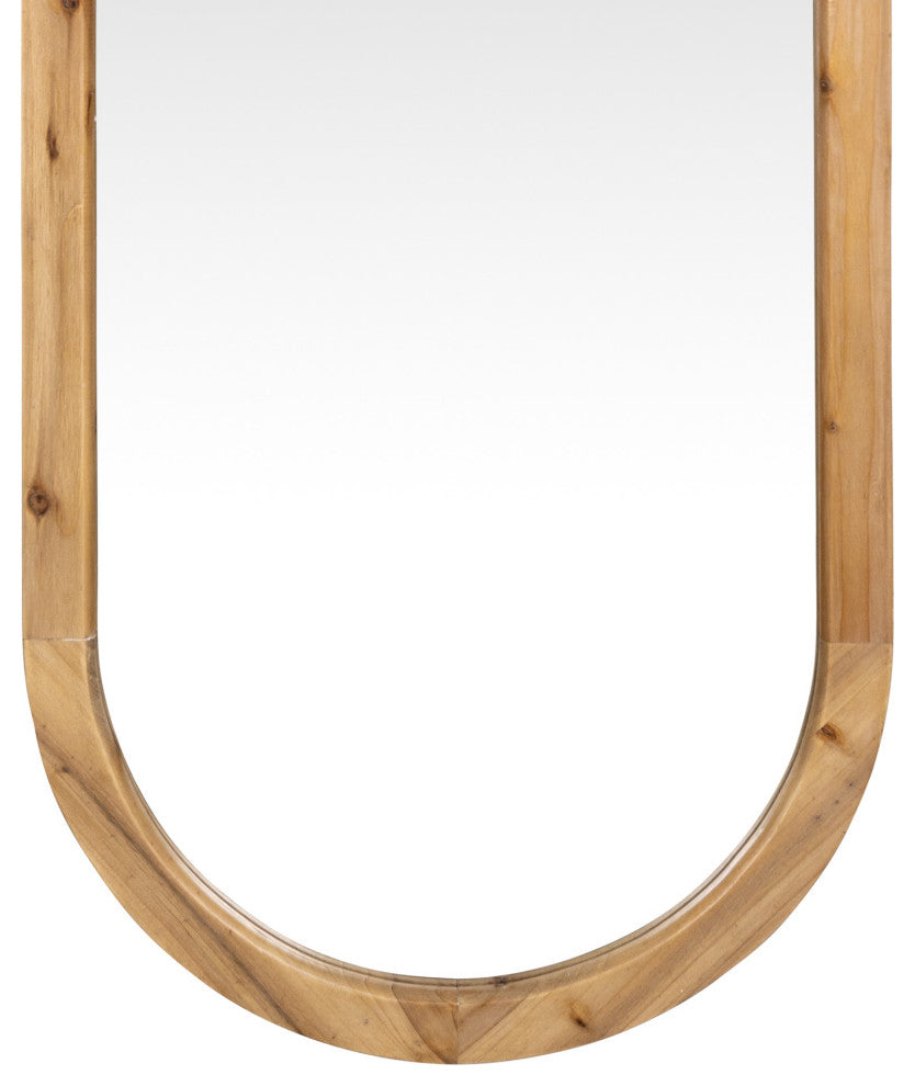 Oval Shaped Wooden Full Length Wall Mirror