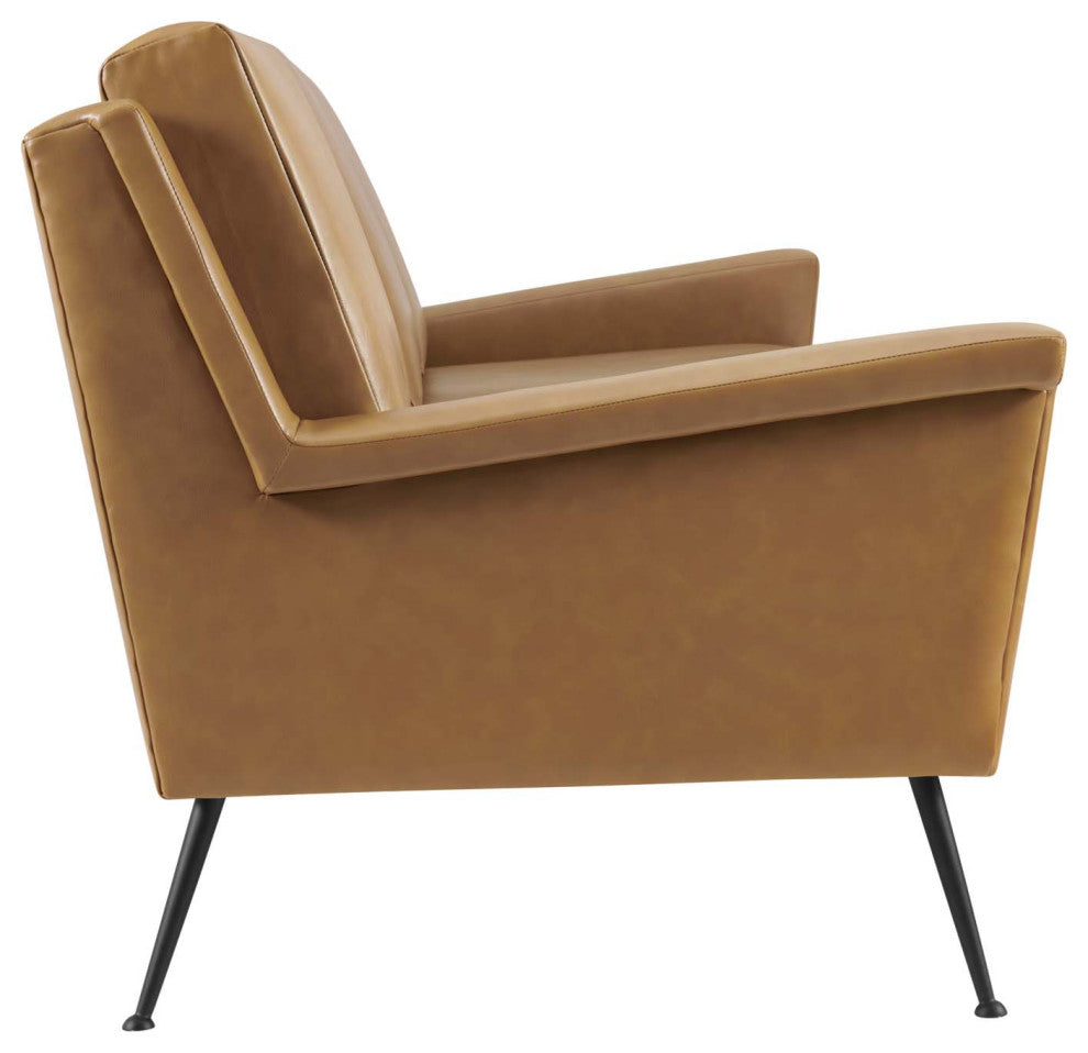Chesapeake Vegan Leather Sofa-Black Tan