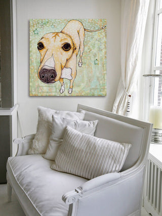"Greyhound Pop Art" Painting Print on Wrapped Canvas