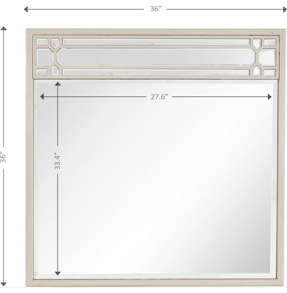Champagne Square Accent Metal Mirror