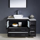 Torino 48" Espresso Modern Bathroom Vanity With Side Cabinet, FFT3072BN