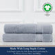 Delara 100% Organic Cotton Plush Hand Towels, Set of 2, 20"x30", Light Blue