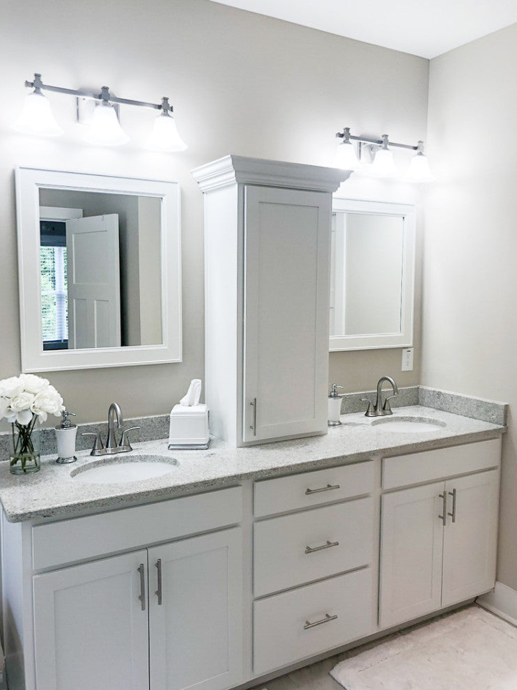 Porter White Framed Mirror, 28"x48"