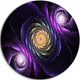Fractal Purple Flowers Digital Art, Flower Round Wall Art, 36"