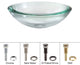 Clear 17" Glass Vessel 19mm thick Bathroom Sink, Chrome