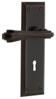 New York Plate With Keyhole Fleur Lever, Timeless Bronze, Passage, Non-Handed