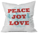 Deny Designs Heather Dutton Peace Joy Love Woodcut Throw Pillow, 26"x26"