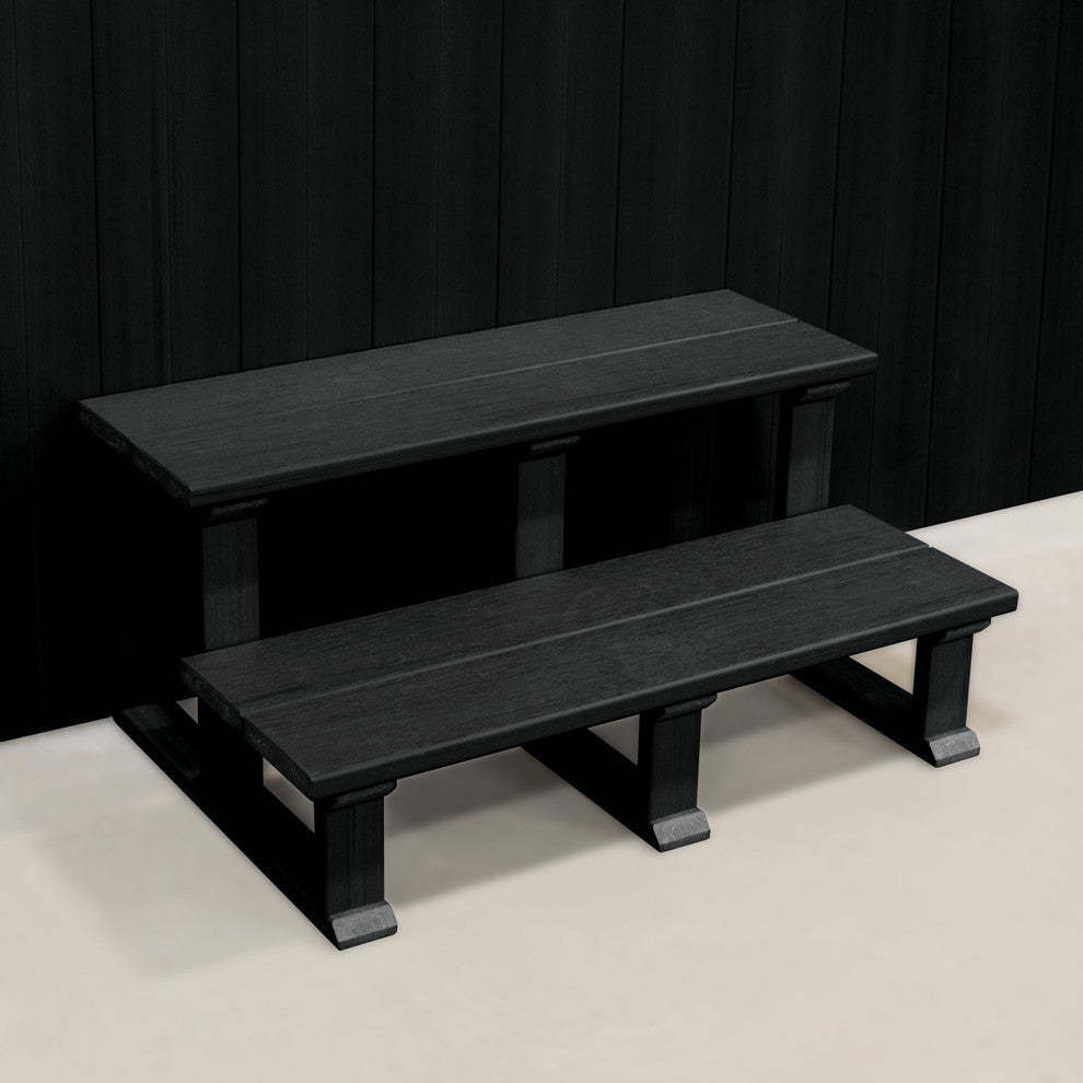 Spa 2-Tier Steps, 32", Black