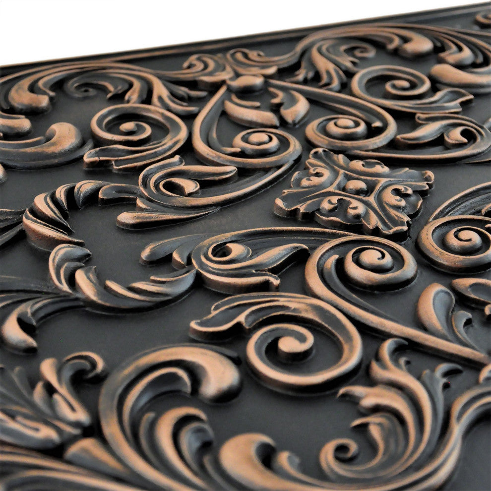 Cypress Oil Rubbed Bronze Matte Finish 16: x 24"Hand Made Metal Mural Tile