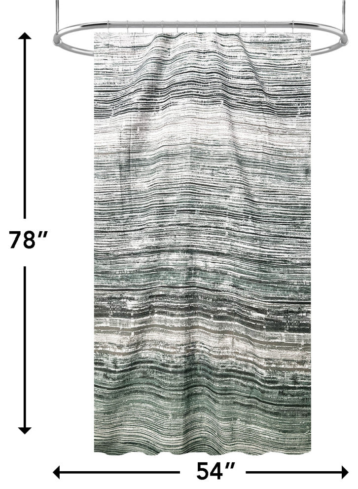 Nomad 100% Polyester Shower Curtain, Green, 54x78"