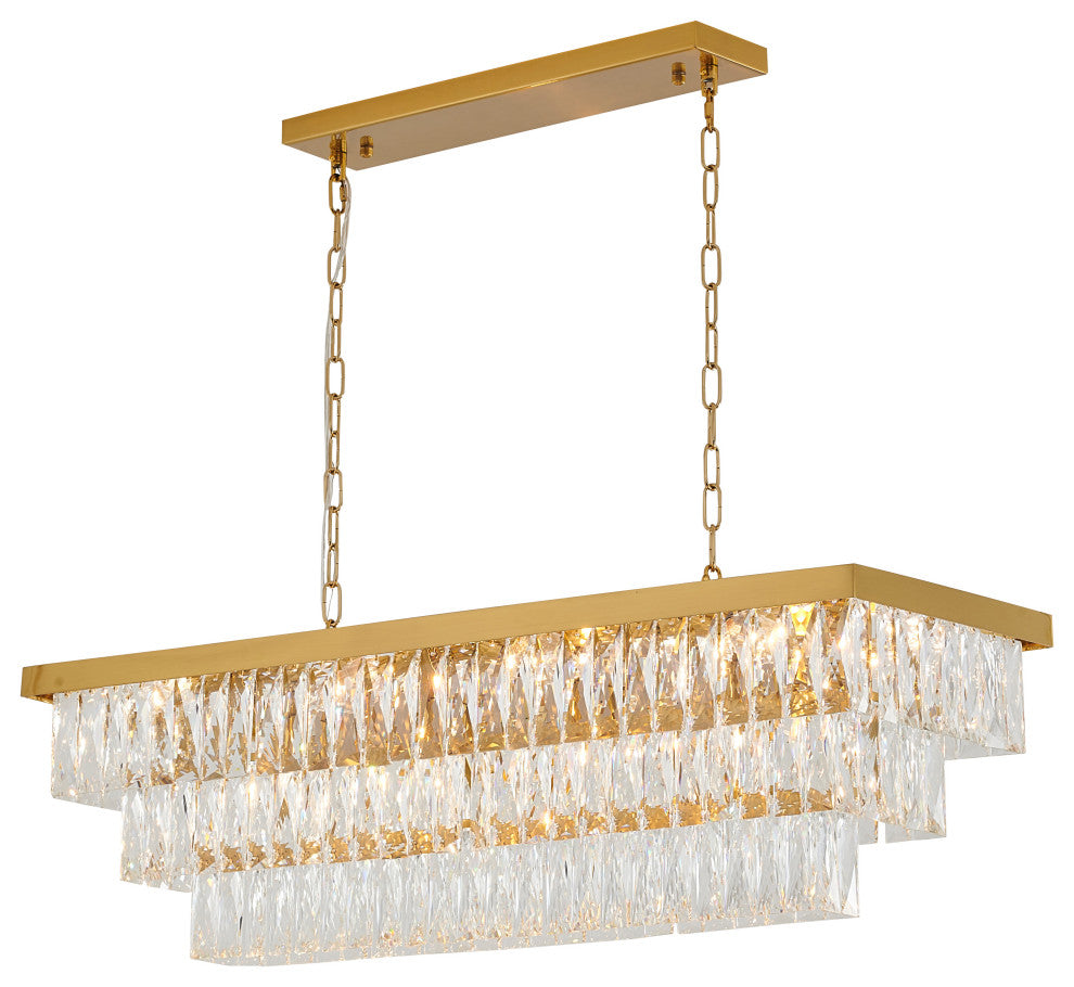 Bethel International LA36C38G 12-Light Chandelier, Satin Brass