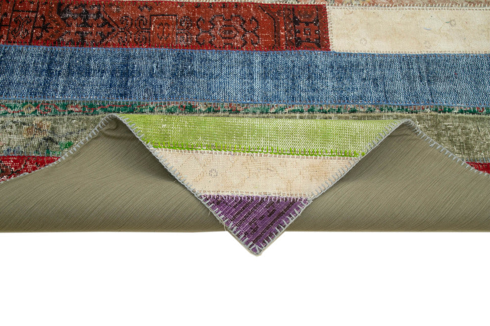Rug N Carpet - Hand-Knotted Turkish 6' 8" x 10' 1" Unique Patchwork Area Rug