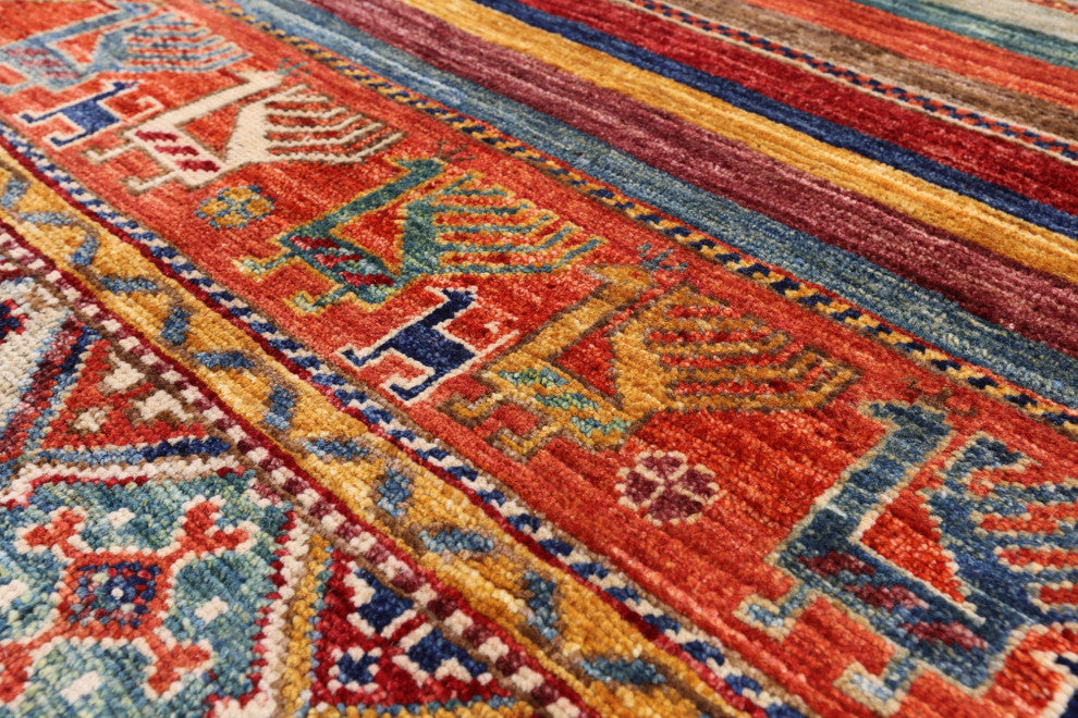 Tribal Persian Gabbeh Hand Knotted Wool Rug 3' 2" X 4' 10" - Q12658