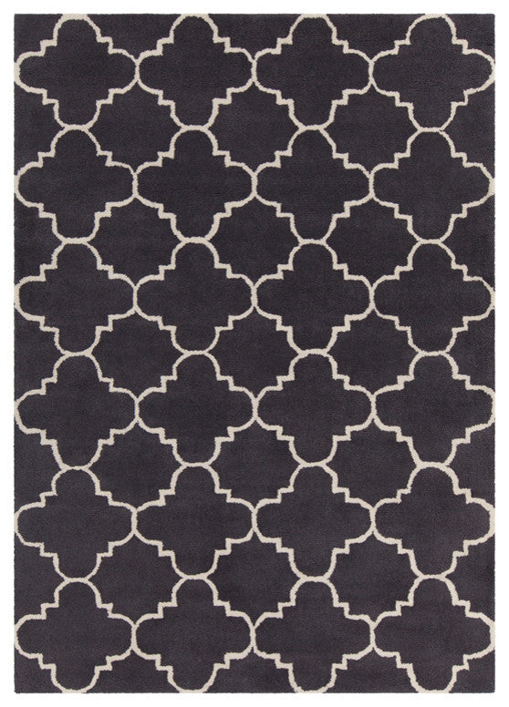 Davin Contemporary Area Rug, Charcoal and White, 7'x10'