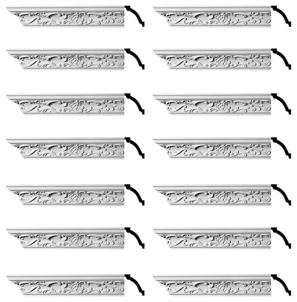 Ornate Cornice White Urethane  94" L  |