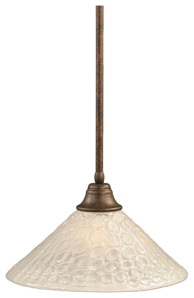 Stem Pendant In Bronze, 16" Italian Bubble Glass