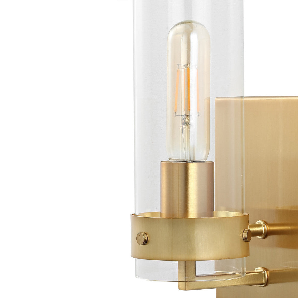 Harper 4.5" 1-Light Coastal Minimalist Iron/Glass LED Sconce, Set of 2, Gold