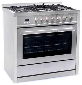 4-Piece, 36" Gas Range, 36" Range Hood, 24" Dishwasher and Refrigerator