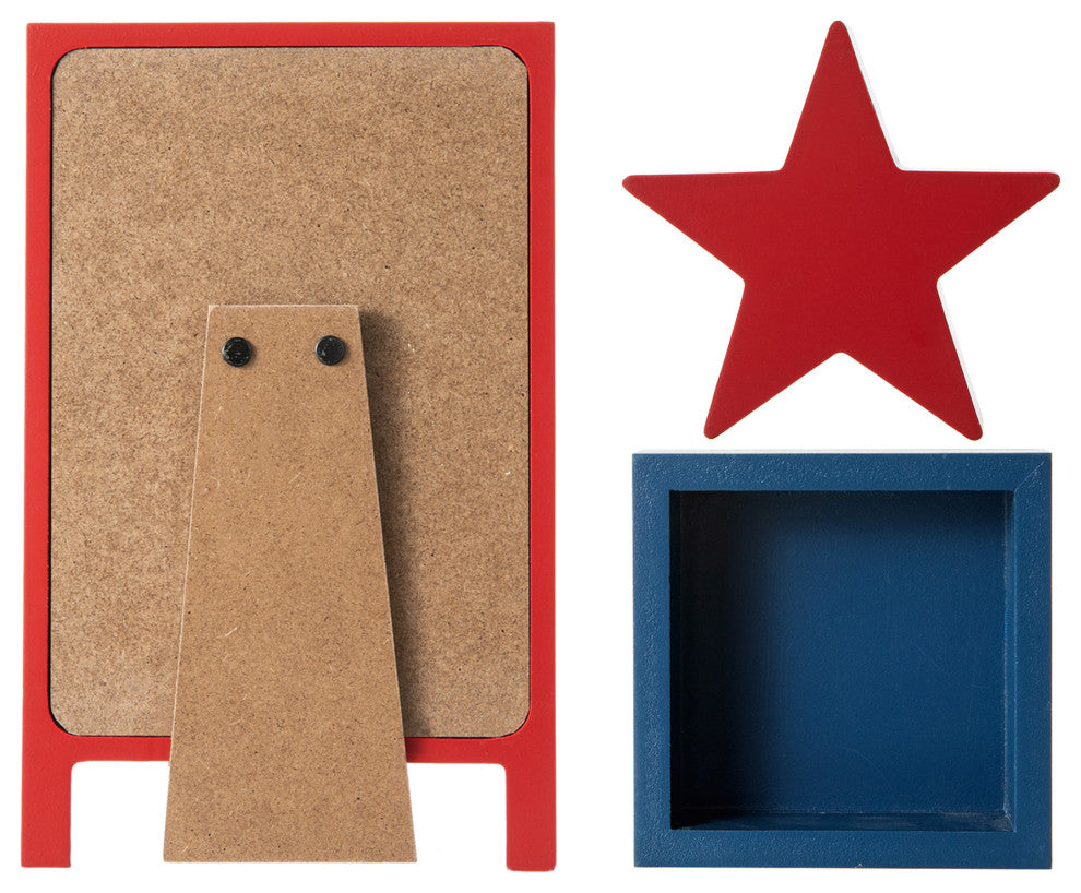 Patriotic Wooden Block Table Sign, 3-Piece Set