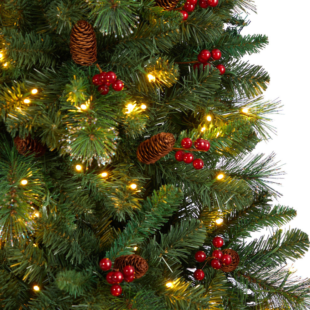 T3320 8 Flat Back Montreal Mountain Pine Artificial Christmas Tree