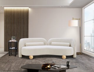 Daphne Upholstered Chair/Loveseat/Sofa, Cream, Boucle Fabric, Sofa