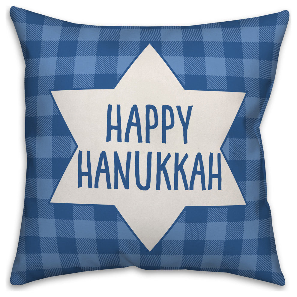 Buffalo Check Star of David 16"x16" Throw Pillow Cover