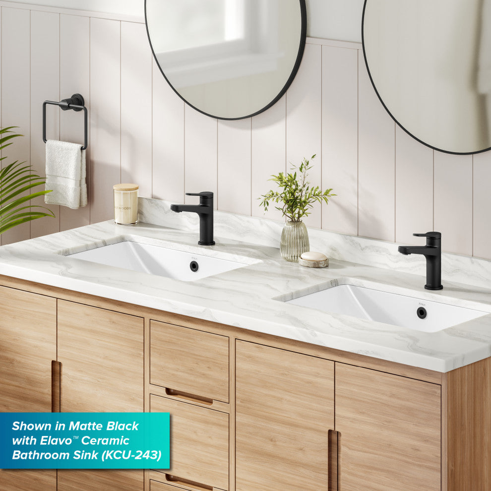 KRAUS Indy Single Handle Basin Bathroom Faucet Chrome, Pop Up Drain
