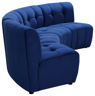Limitless Velvet Upholstered 4-Piece Modular Sectional, Navy