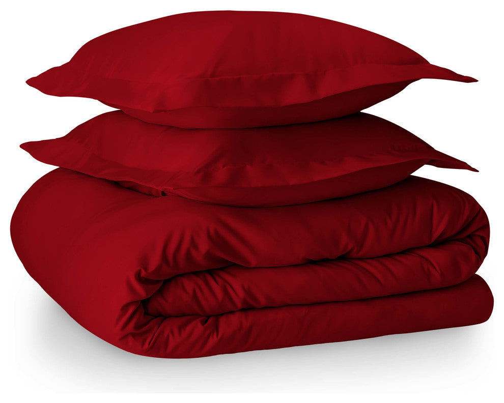 Bare Home Microfiber Duvet Insert & Duvet Cover Set, Red, Twin/Twin Xl