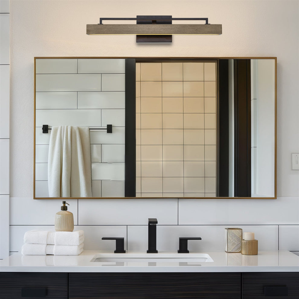 Kira Home Felix 25" Integrated LED (24W) / Bathroom Light, Linear Design, 3000k