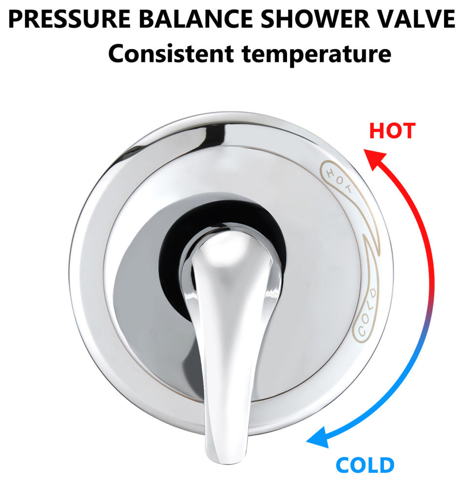 5 inch Wall-Mounted Round Completed Shower System with Handheld Shower and head