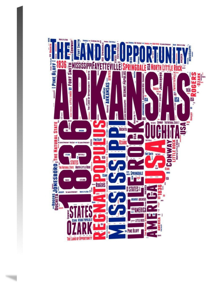 "Arkansas Word Cloud Map" Fine Art Print