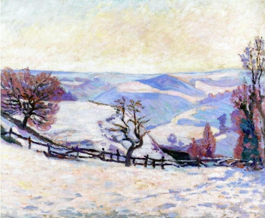 Armand Guillaumin White Frost at Puy Barriou, 20"x25" Wall Decal