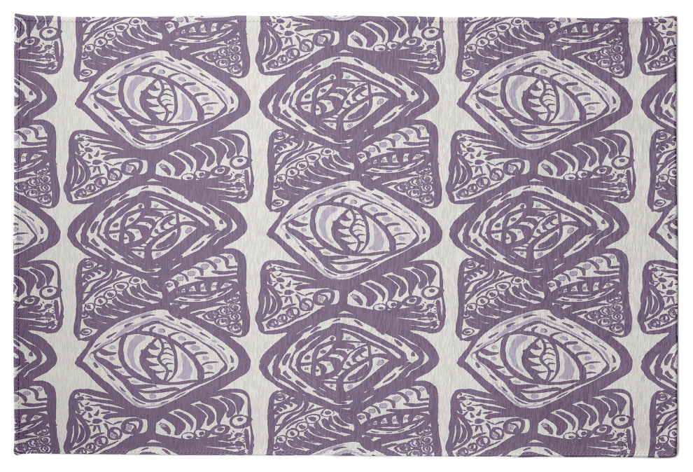 Cowry Cluster Rug, Purple, 2'x3'