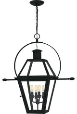 Rue De Royal Four Light Outdoor Hanging Lantern in Earth Black