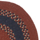 Colonial Mills Corsair Banded Oval Braided Rug, Red, 14x18