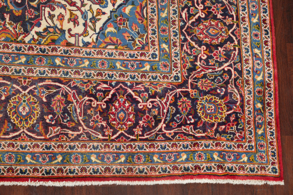 Consigned, Traditional Handmade Vintage Oriental Persian Area Rug, Red, 10x15