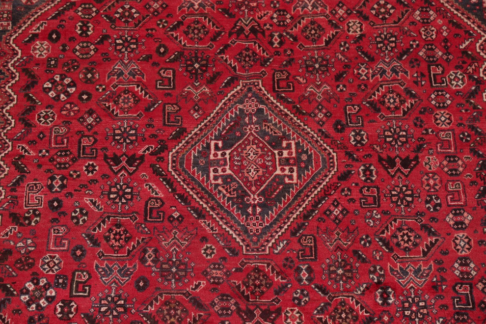 Consigned, Oriental Vintage Traditional Hand-Knotted Persian Area Rug, Red, 6x9