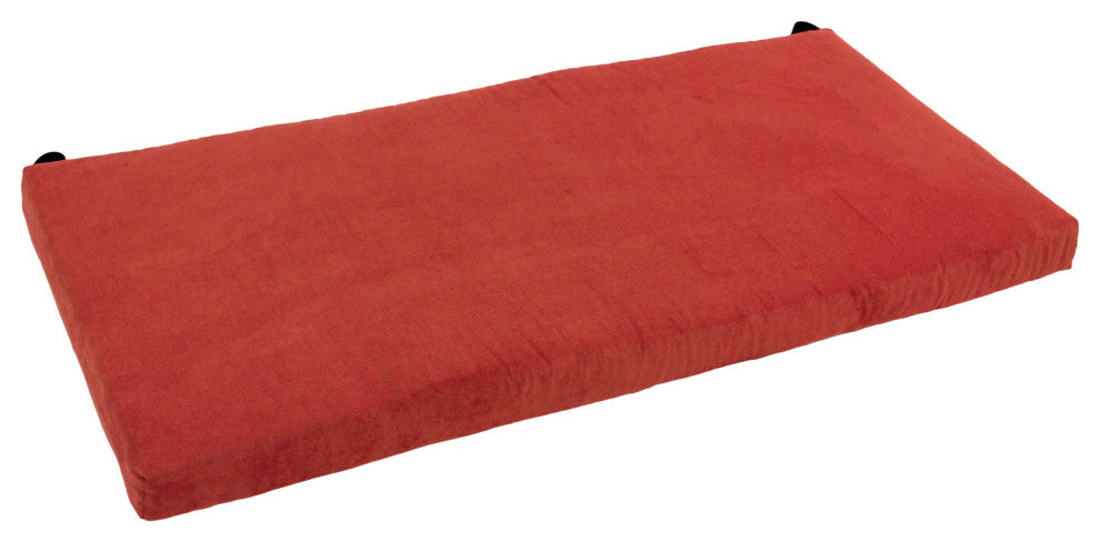 45"X19" Solid Microsuede Bench Cushion, Cardinal Red