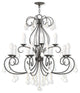 Chandelier With Clear Crystals, English Bronze