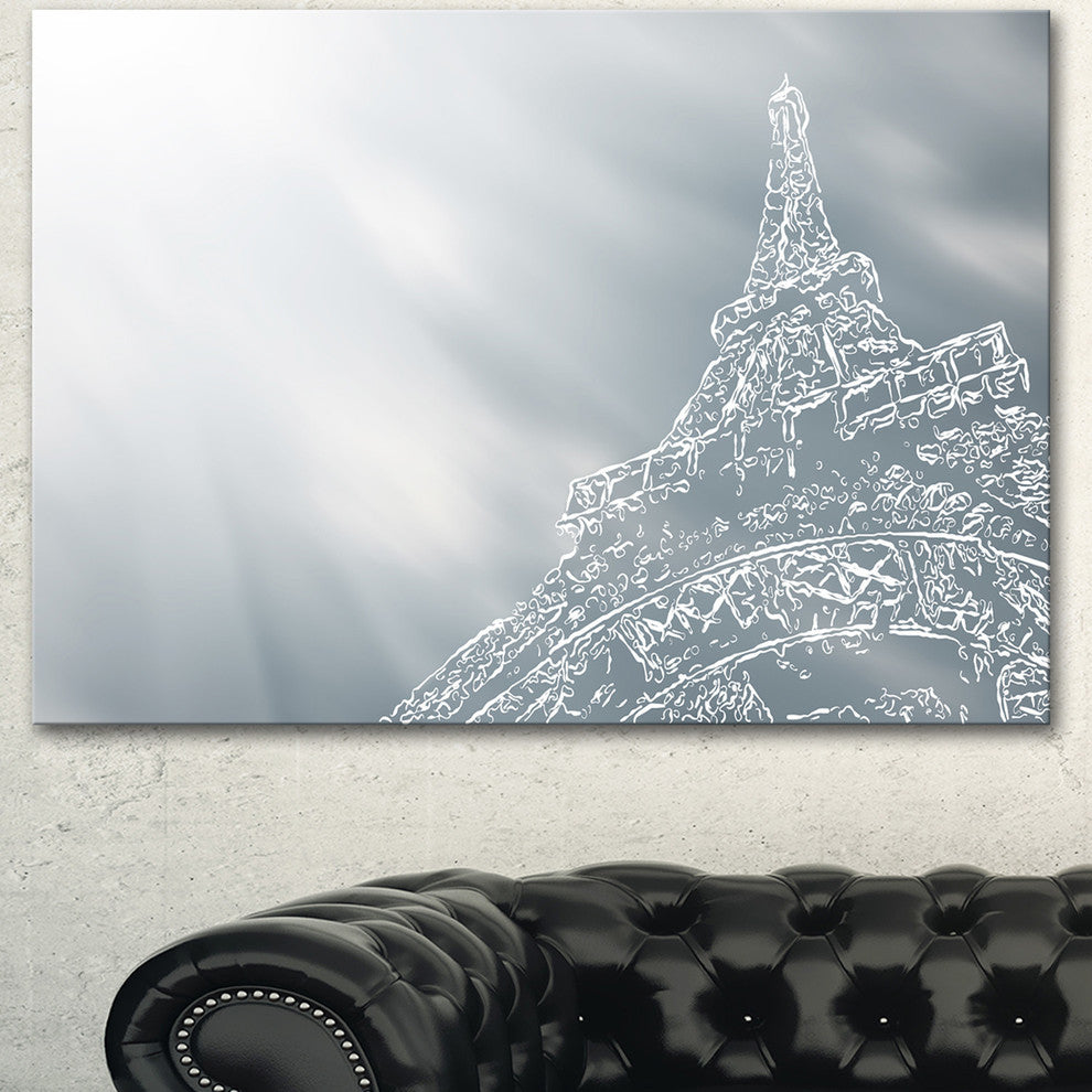 Paris Eiffel TowerArt Background, Extra Large Canvas Art Print, 40"x30"