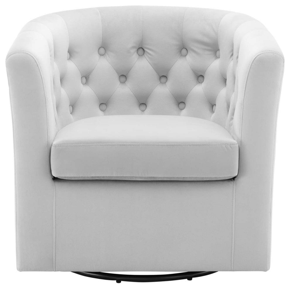 Tufted Armchair Accent Chair, Velvet, Gray, Modern, Lounge Hospitality