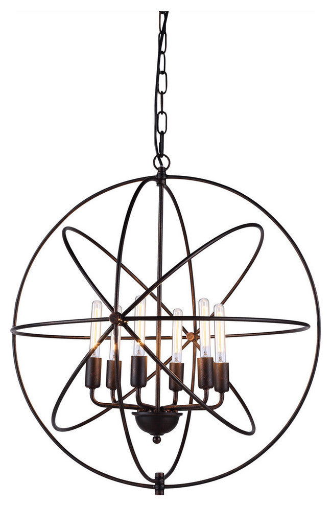 Elegant Lighting Vienna Pendant Lamp, 25"x27", Dark Bronze Finish