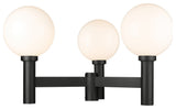 Zlite 597BP3-BK 3-Light Outdoor Post Mount Fixture, Opal