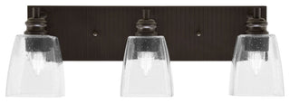 Edge 3-Light Bath Bar, Espresso Finish, 4.5" Square Clear Bubble Glass