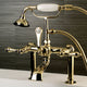 Aqua Vintage Deck Mount Clawfoot Tub Faucet, Polished Brass