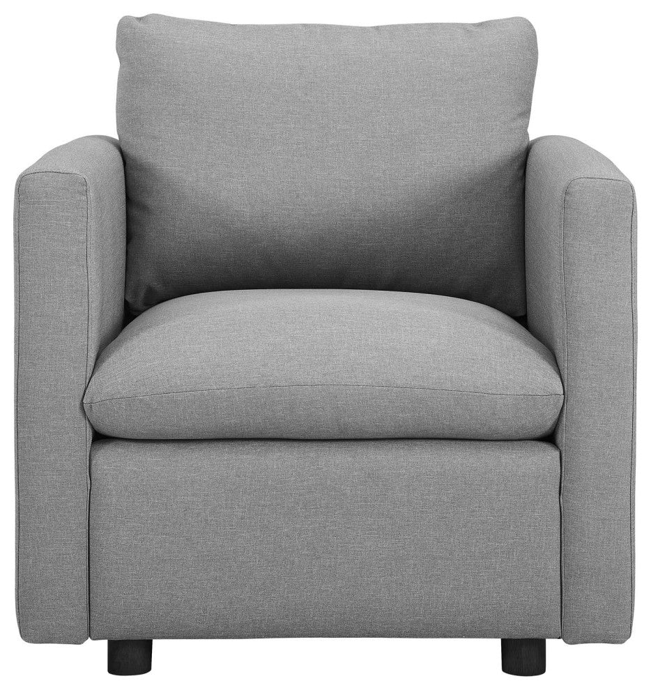 Activate Upholstered Fabric Armchair, Light Gray