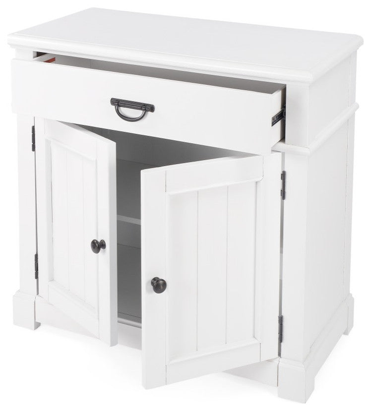 Alek White Solid Wood Chest With Storage
