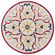 6' Red And Ivory Round Wool Hand Tufted Area Rug